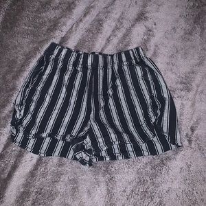 Brandy Melville striped shorts. Black and gray.